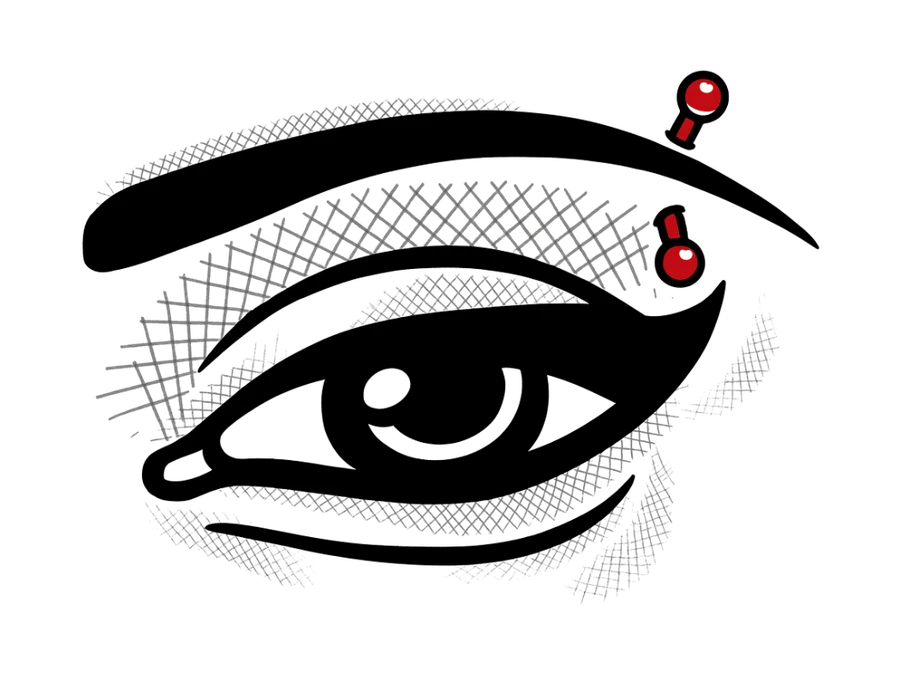 Illustration eines Augenbrauenpiercings