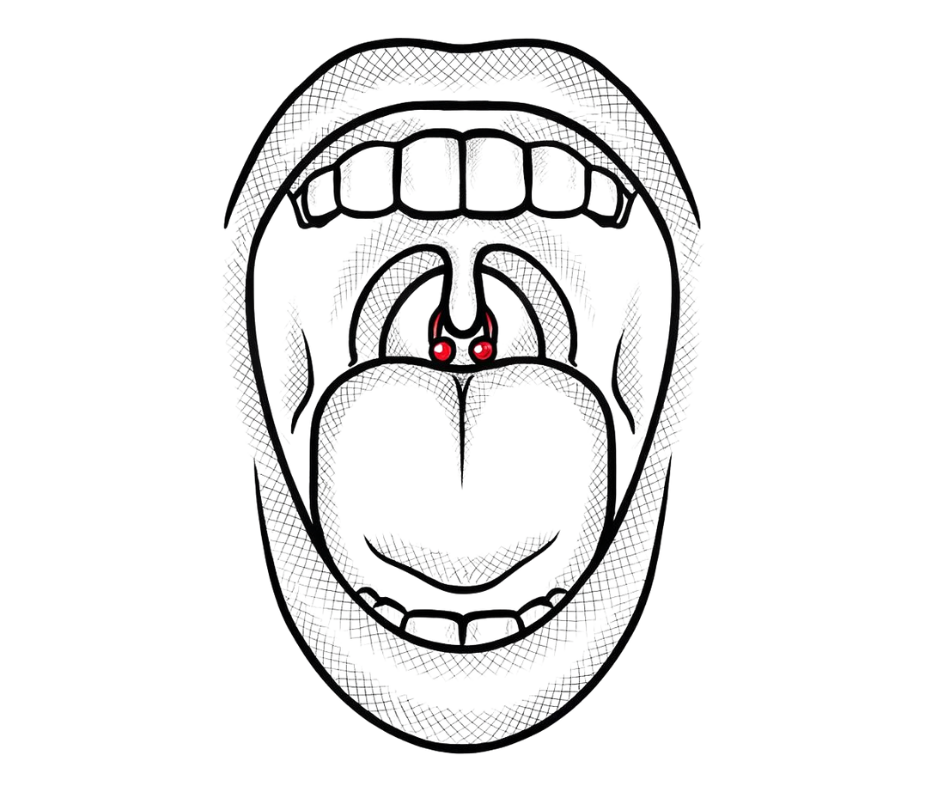 Gaumen Piercing (Uvula)