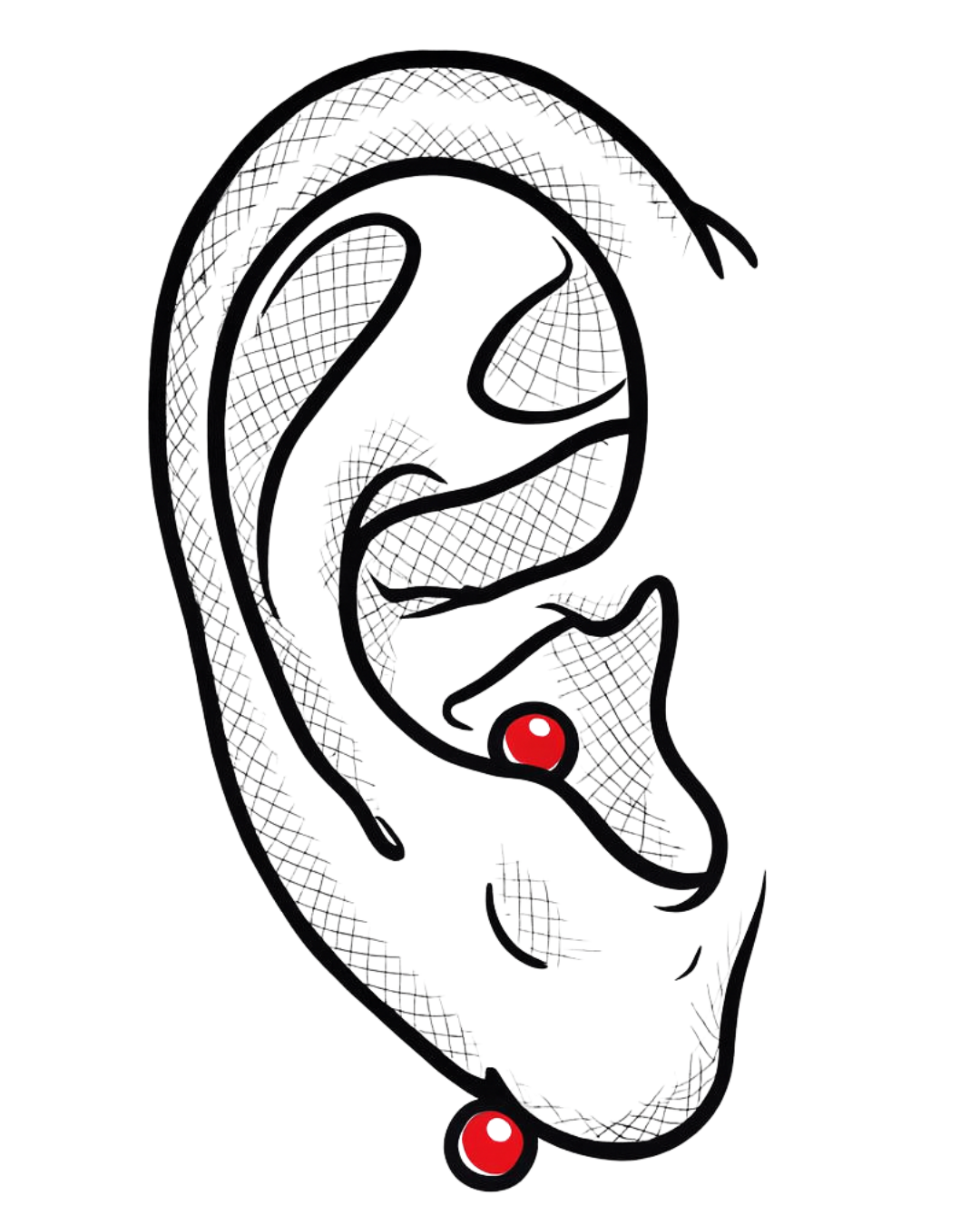 Vertikales Lobe Piercing