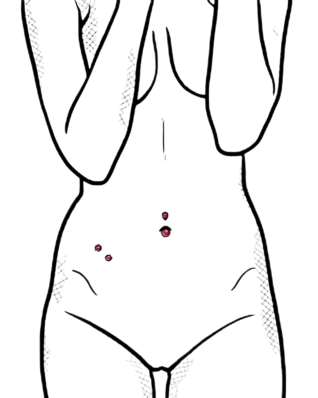 Seitliche Bauchnabelpiercing